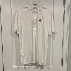 Collars & Co Mens Short Sleeve Dress Collar Polo with Virginia Tech logo Medium